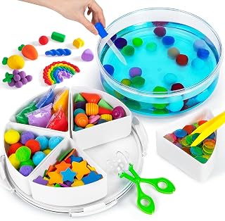 Subao Sensory Bin with Fillers for Toddler Crafts,Sensory Toys for Kids with Autism,Sensory Water and Sand Play Trays for Kids,Fine Motor Toys Preschool Learning Activities Gifts for Autism Children