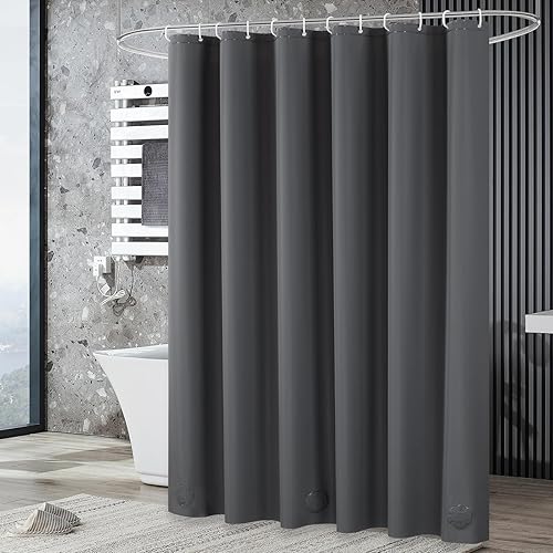 Miniatura 8 de UFRIDAY Cortina de ducha de PEVA de alta calidad gris oscuro, 72 x 72 pulgadas, cortina de ducha resistente con 3 imanes pesados, cortinas de ducha