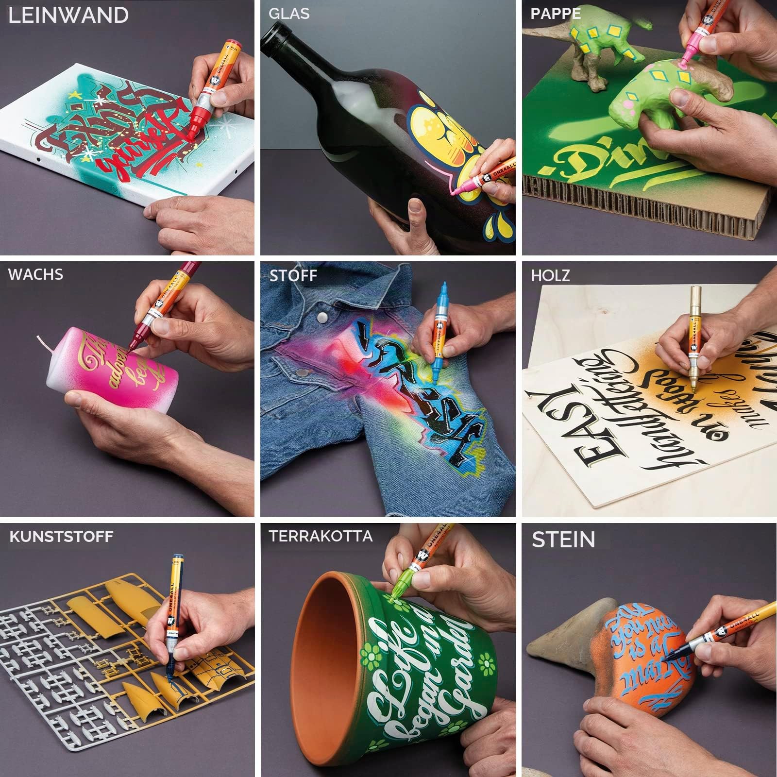 Molotow One4All 227HS Acryl Marker Pastell-Kit (4,0 mm Strichstärke, hochdeckend und permanent, UV-beständig, für fast alle Untergründe) 12 Stück sortiert | 4,0 mm Strichstärke, hochdeckend und permanent, schnell trocknend, UV-beständig, nachfüllbar, für