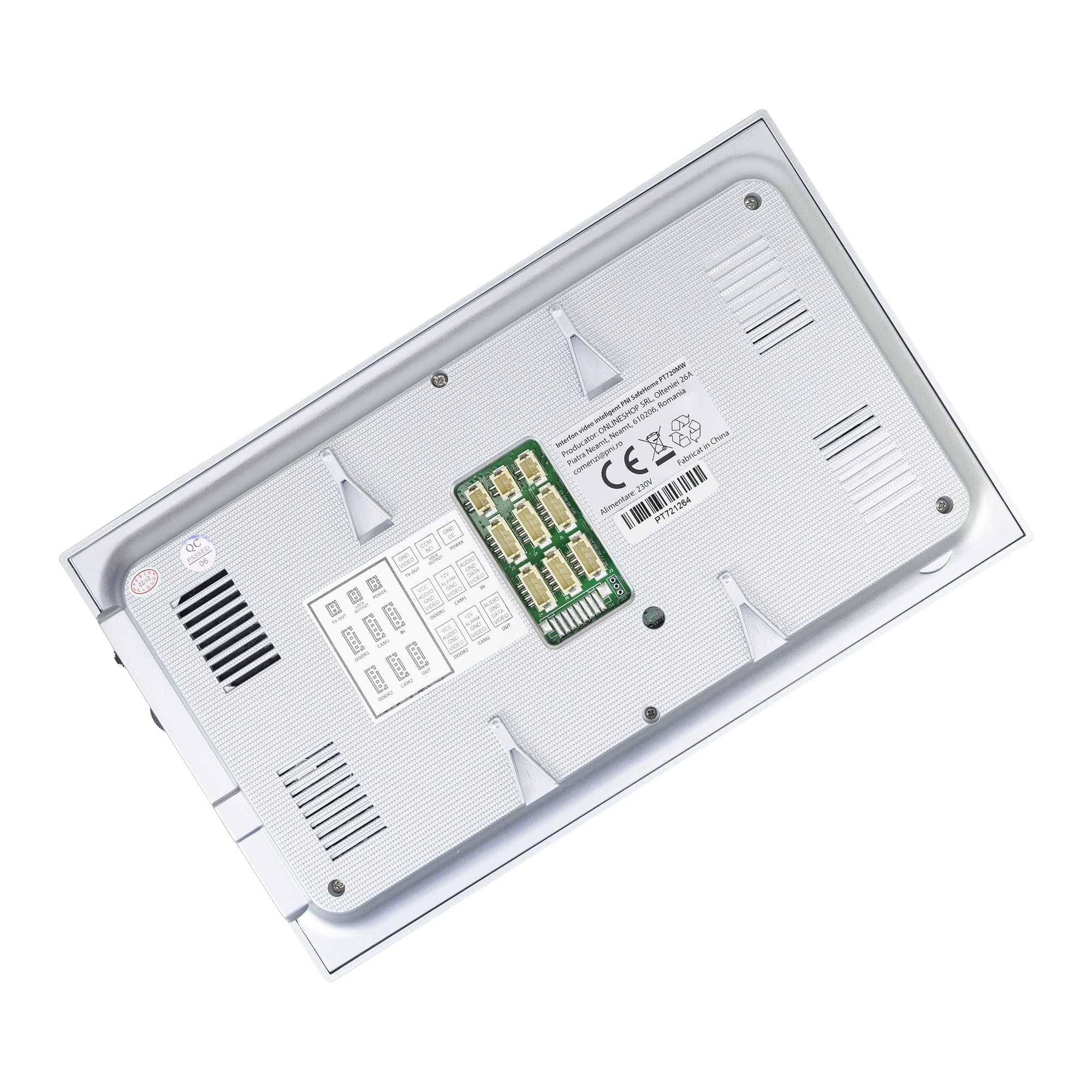 PNI Videocitofono intelligente con 2 monitor SafeHome PT720MW WiFi HD, P2P