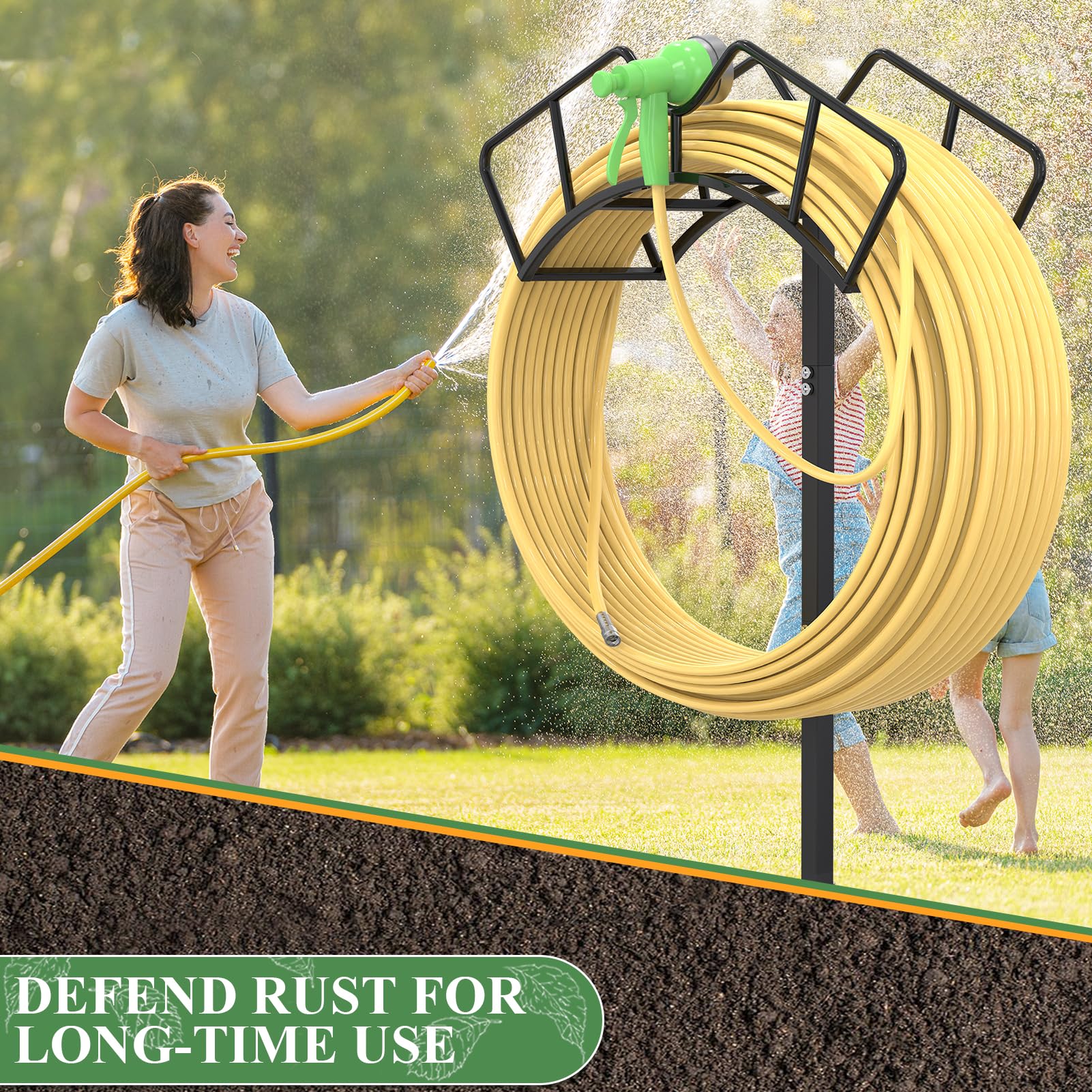 Moveable Hose Rack Hose Holder Freestanding Outdoor Garden Hose Holder - Free Standing ...