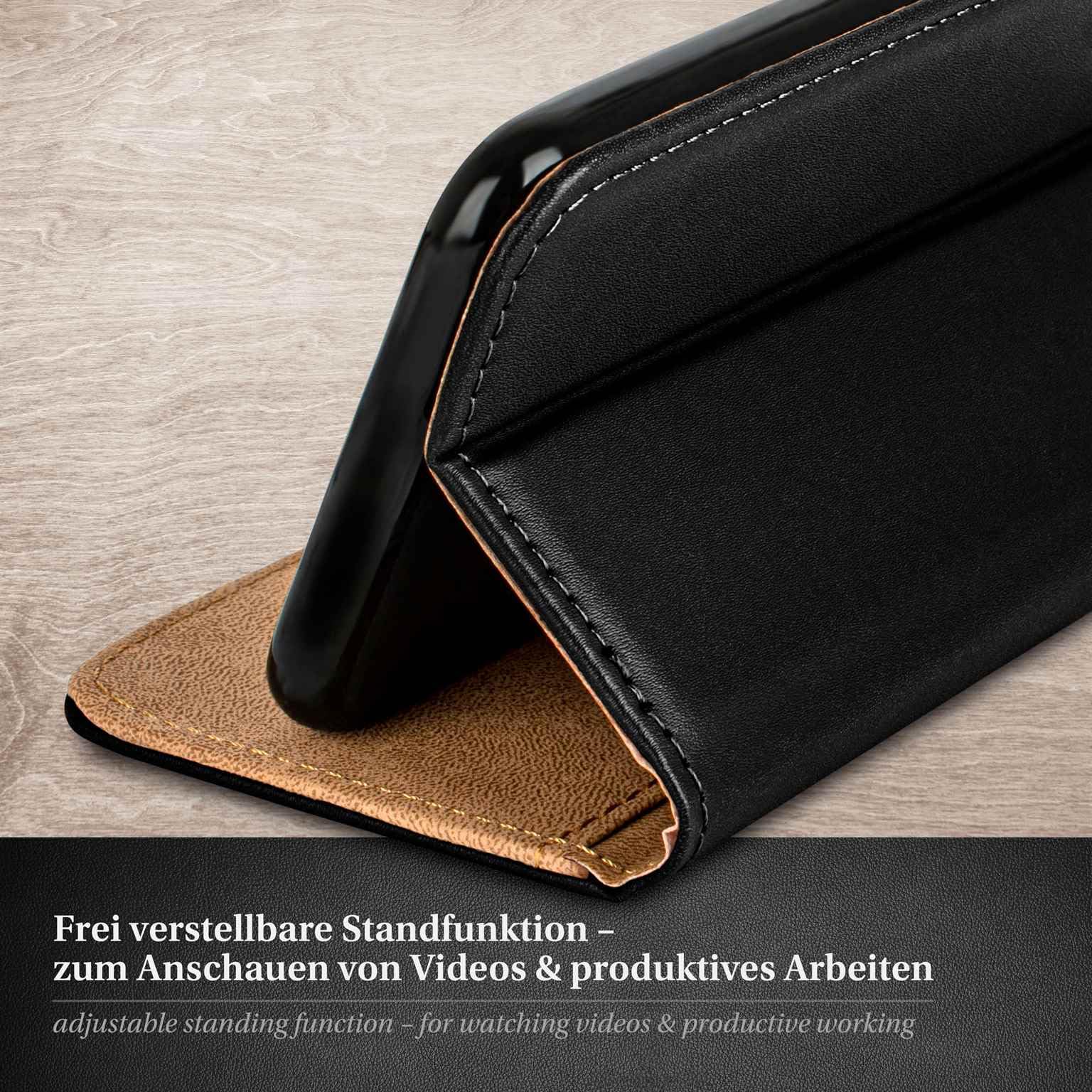 moex Set 4 in 1 per Samsung Galaxy S25 Edge con 3 pellicole protettive, scomparto per carte di credito, custodia a libro e pellicola FlexProtect, protezione completa a 360°, colore nero