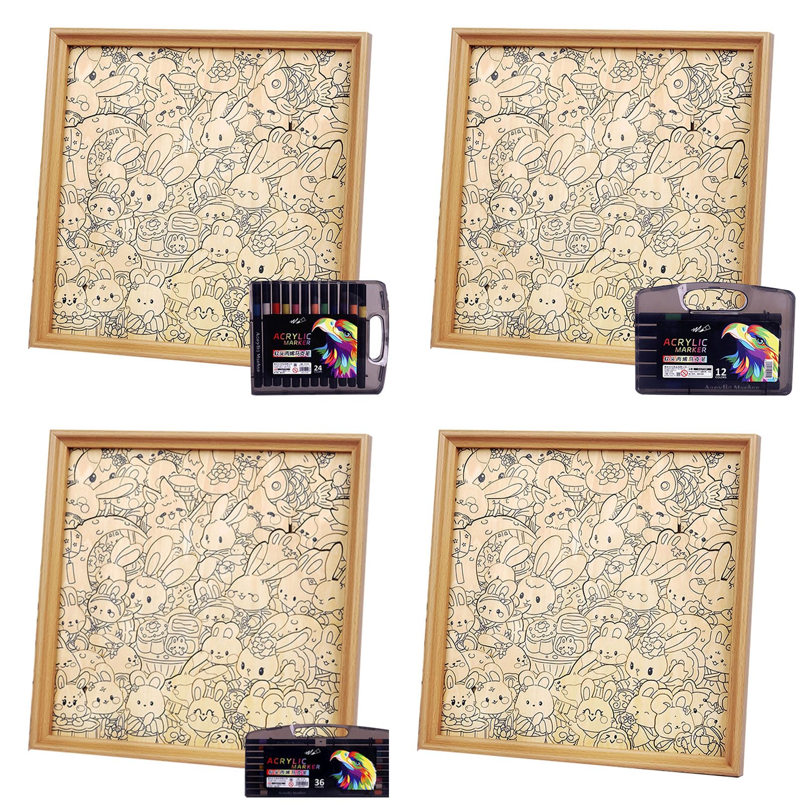 Juego Educativo de Rompecabezas de Pintura con Recortes de Animales, rebanadas de Animales de Madera para niños pequeños, Pintura y decoración del hogar, Rompecabezas de Madera
