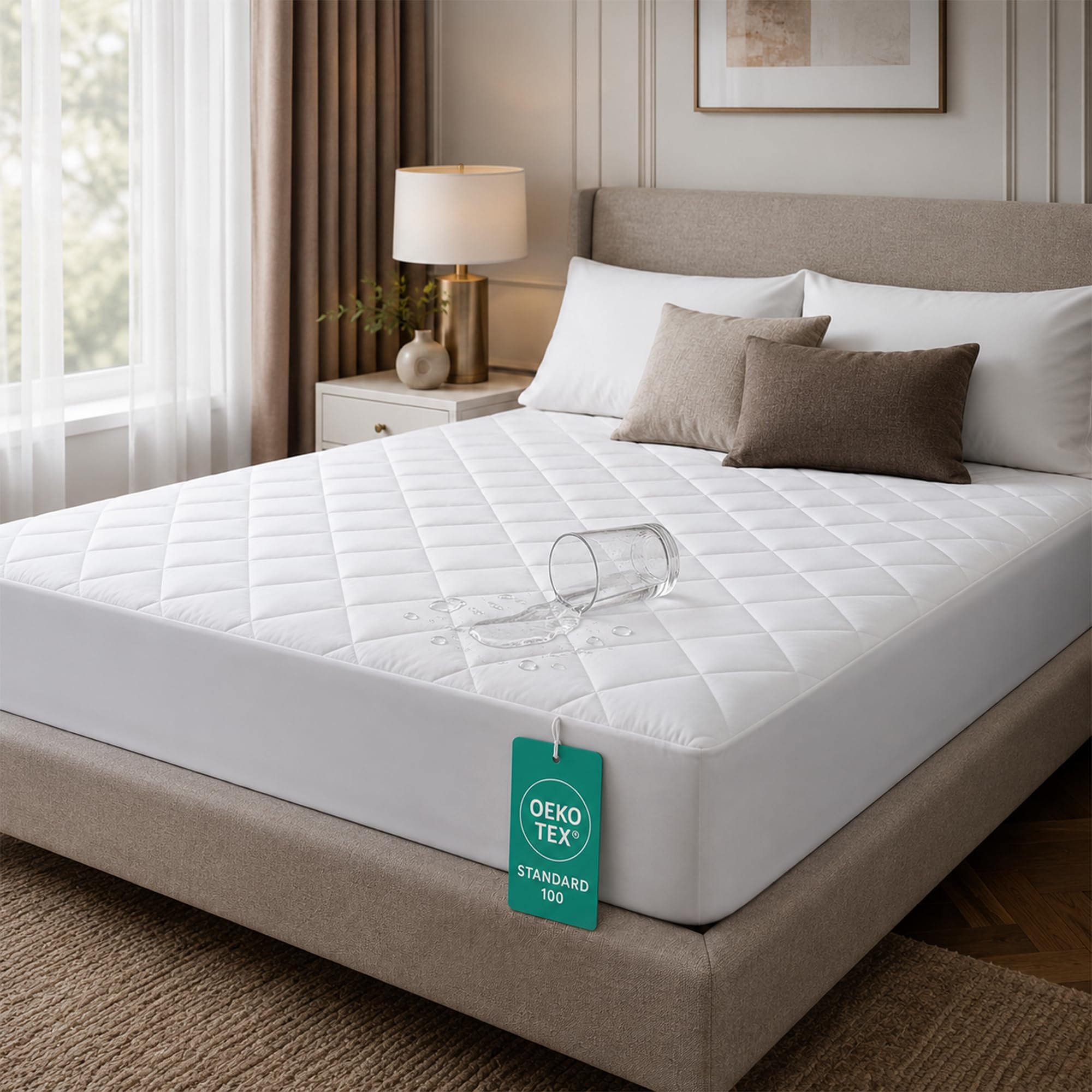 Quilted Waterproof Mattress Protector | Soft Breathable Fitted Mattress Cover | Noiseless Bed Protector | 40cm Extra Deep Fit (Small Double 122 × 190 cm)