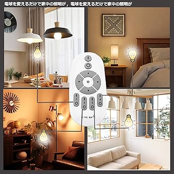 Amazon | ZYH LED電球 無段階調光＆調色可能 リモコン操作 e26