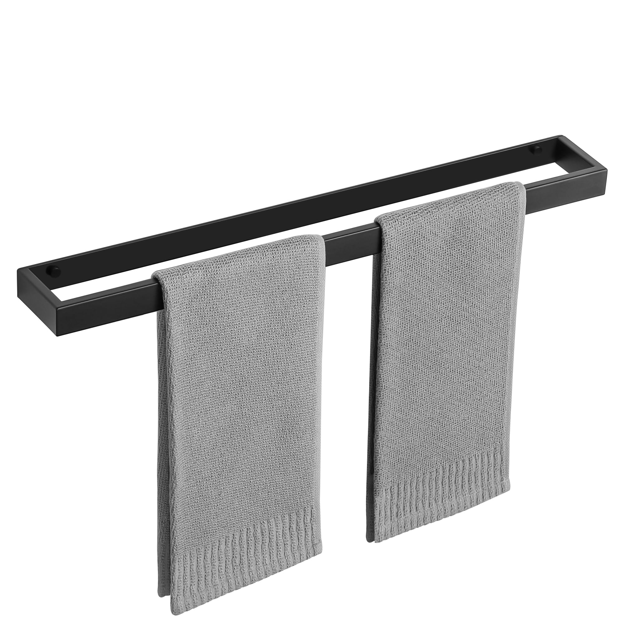 SAYAYO 60CM Black Towel Rail Wall Mounted Bathroom Hand Towel Holder Towel Ring Screw-in, SUS304 Stainless Steel