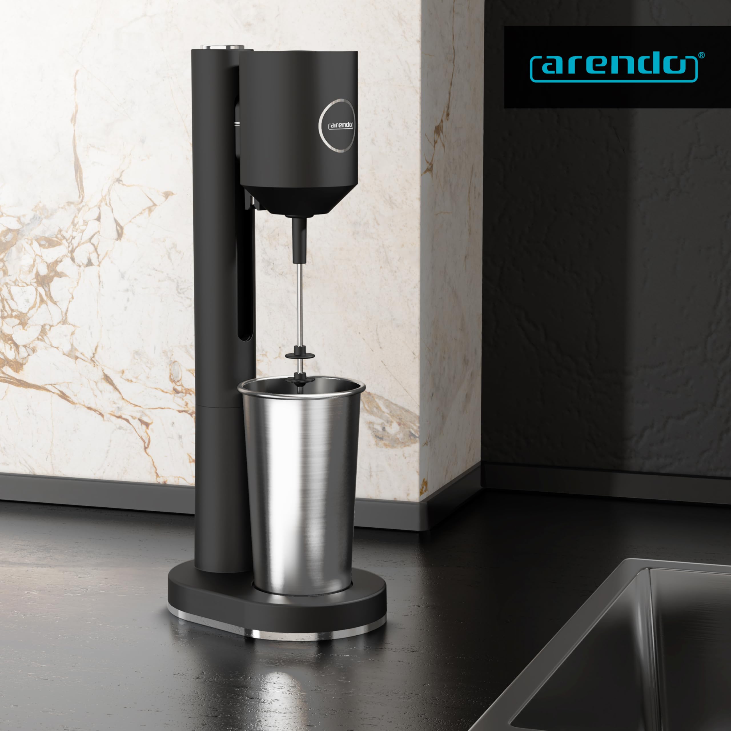 Arendo - Frullatore per bevande - Drink Mixer - Brocca da 500 ml - 100 W - 22.000 giri min - 2 regolazioni di velocità - Smoothies Milkshake Cocktail