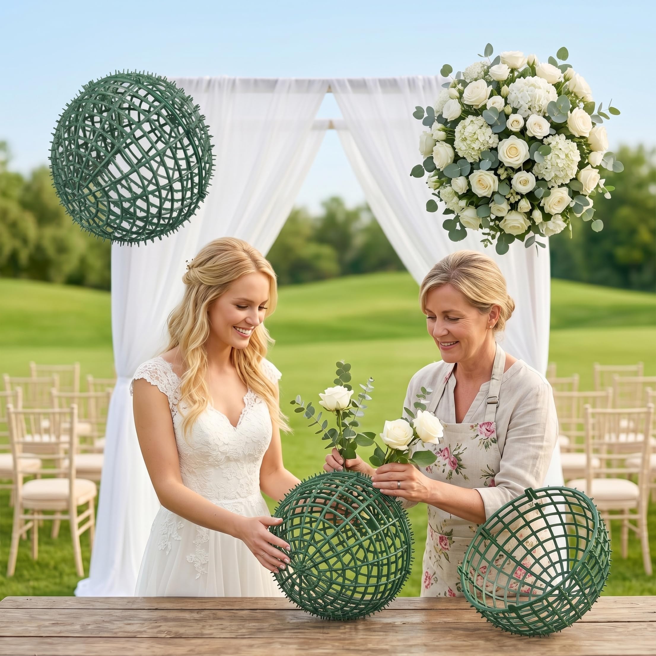 Paquete de 2 Marcos topiarios Resistentes, Formas de plástico para arreglos Florales de Bricolaje, decoración de Eventos de Boda, Modelado de Plantas de jardín, 30 cm / 12 Pulgadas