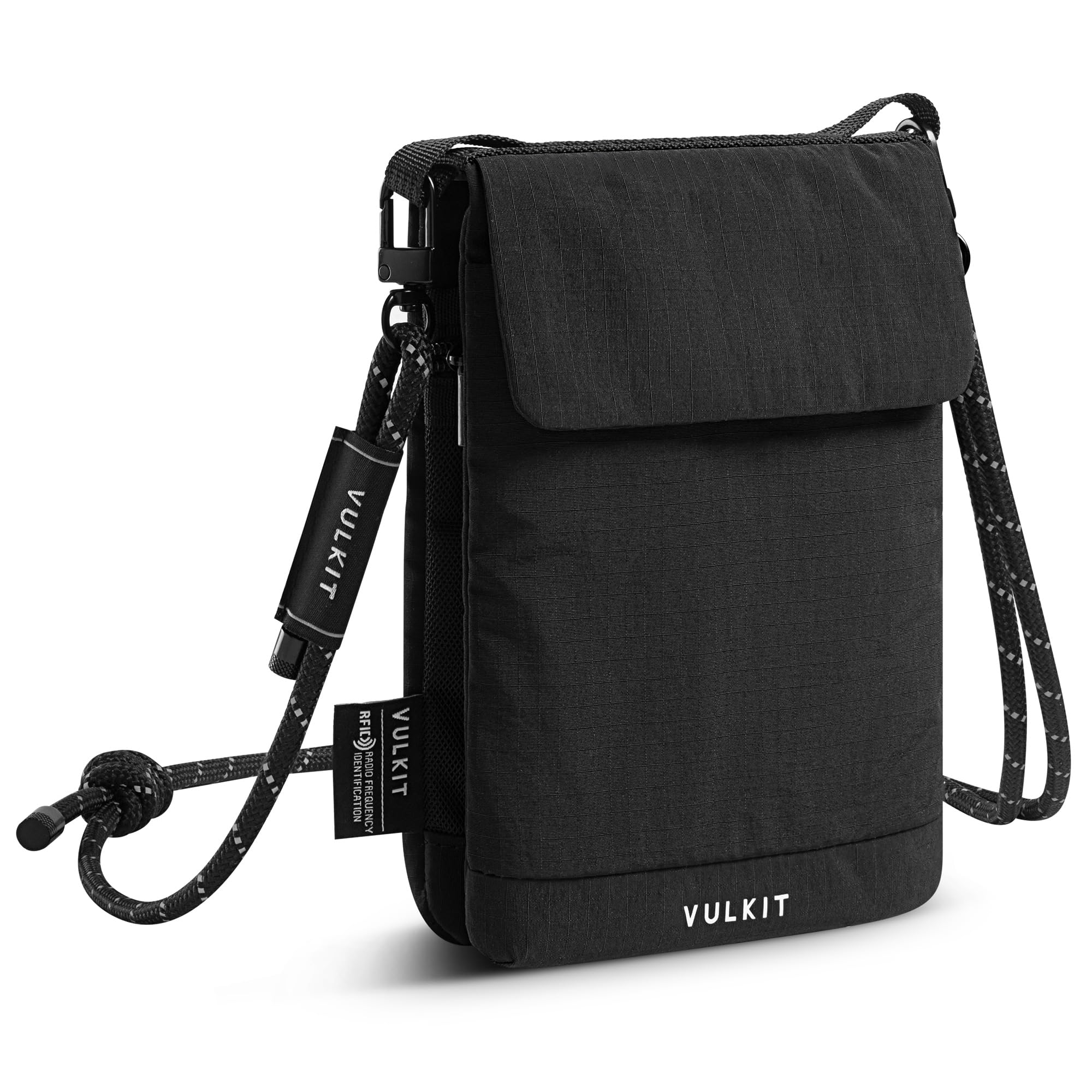 VULKIT Bolso bandolera multifuncional Ligero bolso para móvil en nylon Portapasaporte anti-RFID para hombres mujeres adolescentes Outdoor Viaje Casual Diario