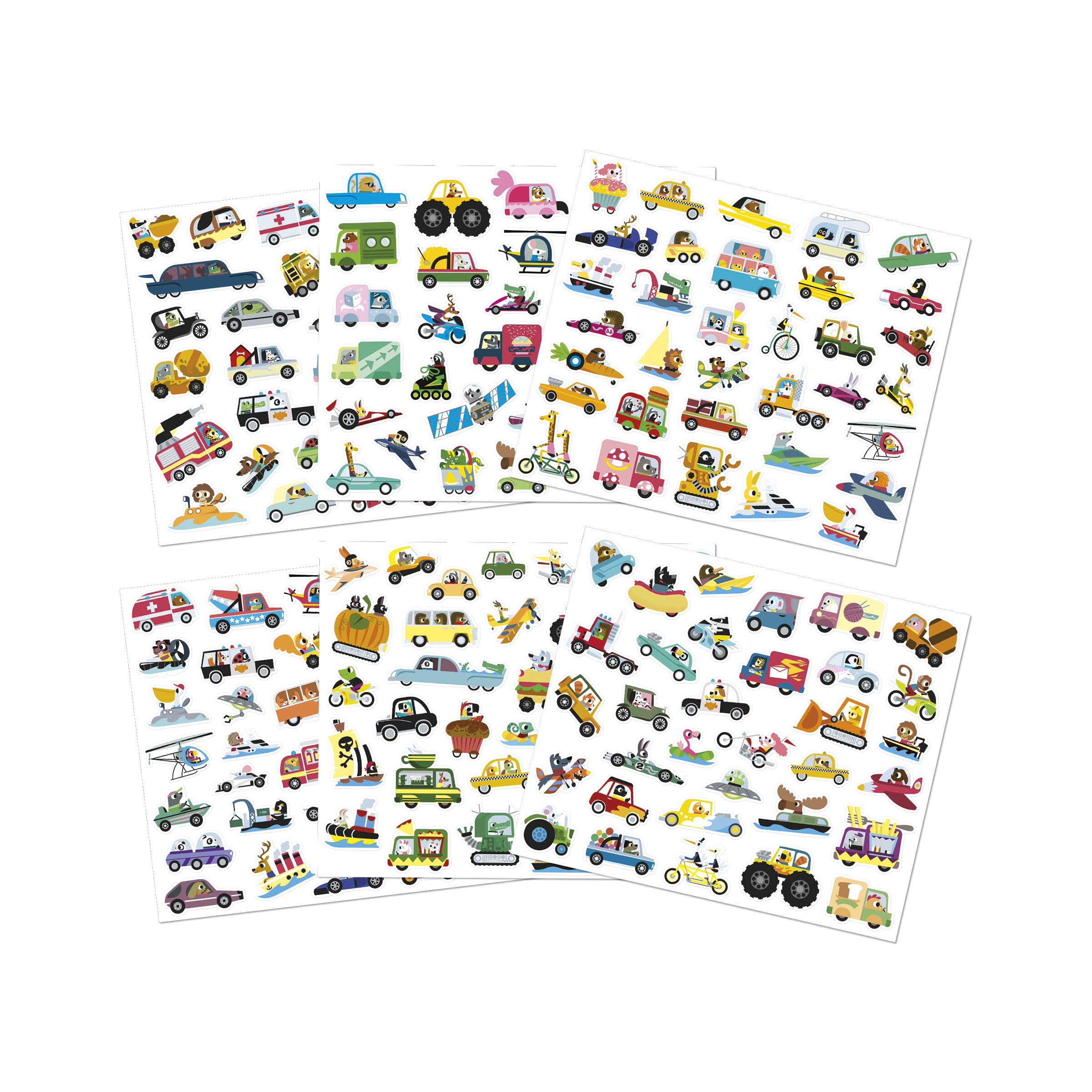 Pack De 200 Pegatinas De Vehículos Janod – Autoadhesivos Para Niños De 3+ – Motricidad Fina Y Creatividad