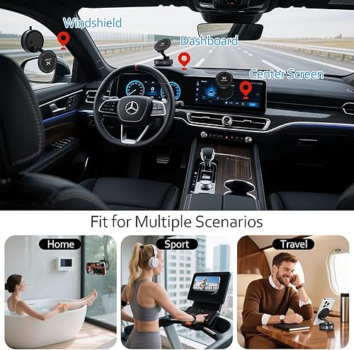 Miniatura 2 de Soporte magnético de teléfono al vacío para tu auto ajustable de 360 de 96 libras con ventosa ultra soporte para teléfono celular MagSafe para