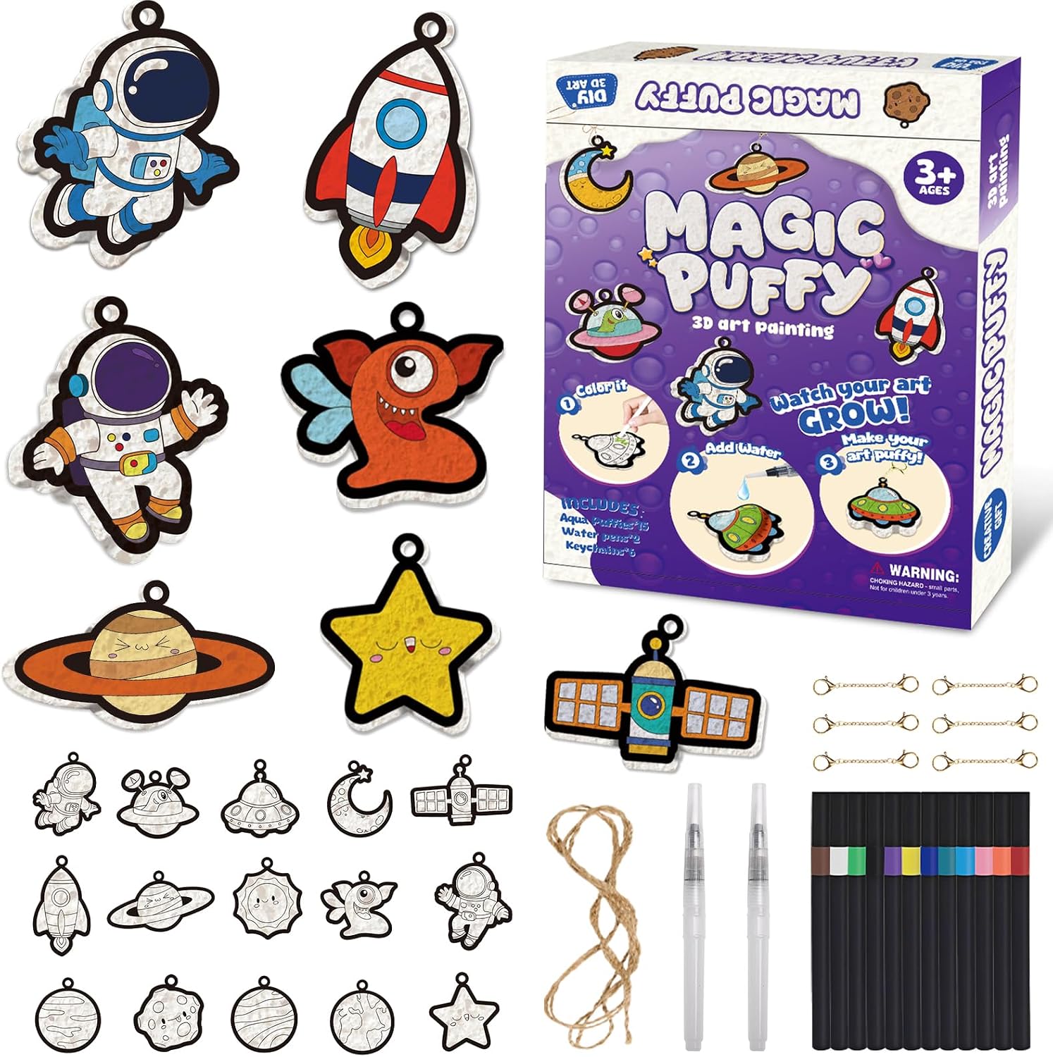 FarmNix 3D Magic Foam Texture Painting Kit, Space Theme, DIY Crafts Gift