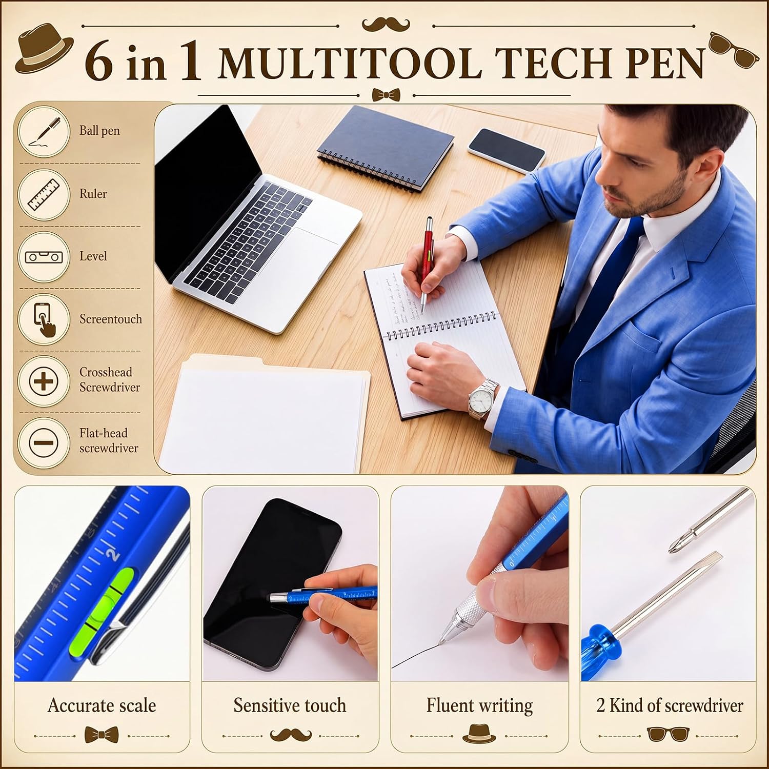 Patelai 54 Pcs Baby Shower Prize for Men Include Stainless Steel Tumbler Toiletry Bag Golf Tape Measure Screwdriver Keychain Credit Card Bottle Opener Multi Tool Pen Gift Bag for Winner Bachelor Party