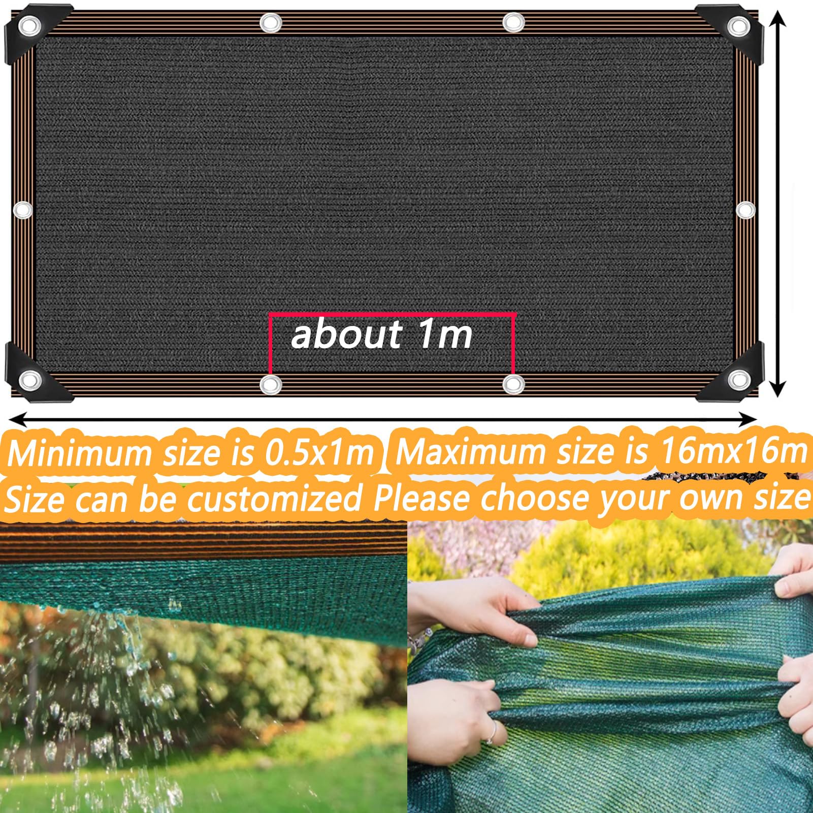 Mallas de Sombreo Verde Oscuro Red de Sombra con Ojales,Toldo 6X10m Rectangular Exterior para Agricola Huerto Patio Plantas Proteccion Balcon,Transpirable Red de Protección Solar