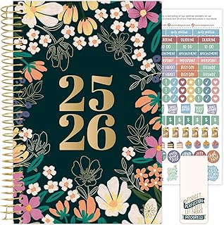 bloom daily planners 2025-2026 Academic Year Daily Planner (July 2025 - July 2026) - A5 Weekly & Monthly Calendar Agenda Organizer Book with Stickers - 5.5" x 8.25" - Blooming Wildly