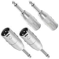 Vista 15 de Adaptador TRS macho a XLR de 1/4 pulgadas, paquete de 4 – 1 par de adaptadores macho y hembra XLR de 0.250 in 1/4" a XLR macho/hembra