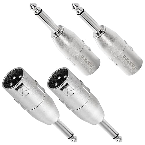 Miniatura 15 de Adaptador TRS macho a XLR de 1/4 pulgadas, paquete de 4 – 1 par de adaptadores macho y hembra XLR de 0.250 in 1/4" a XLR macho/hembra
