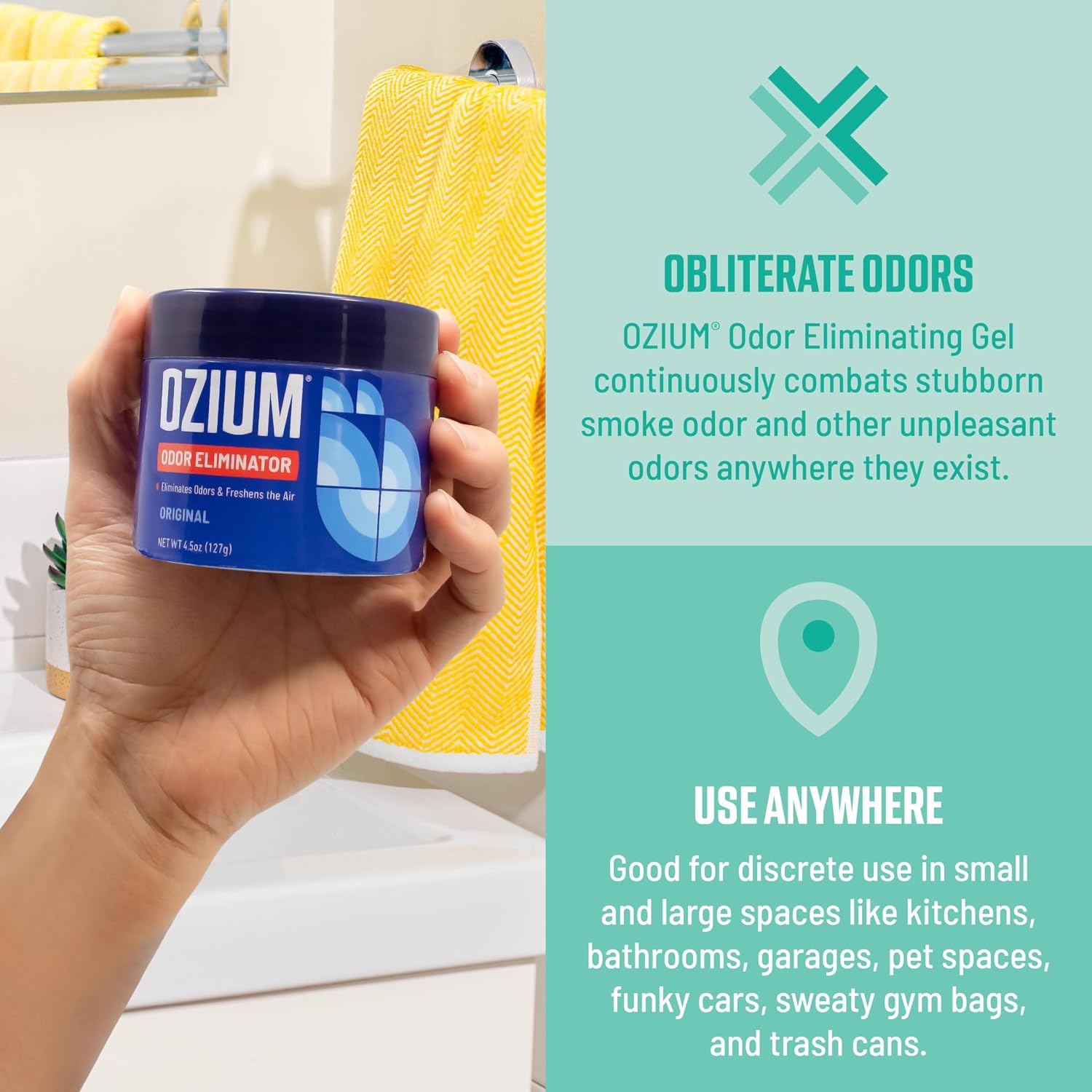 Ozium 4.5 Oz. Odor Eliminating Gel, Air Freshener Alternative