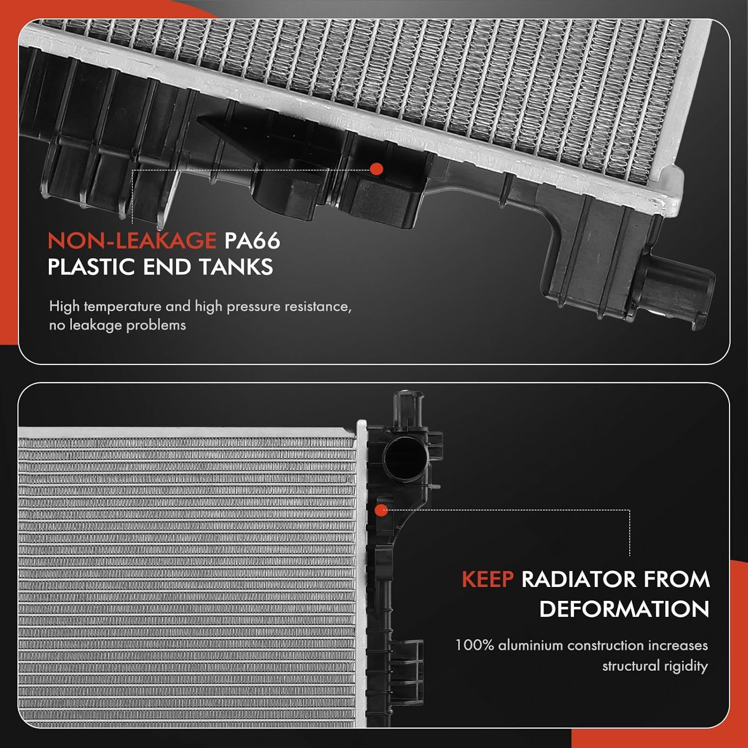 A-Premium Engine Coolant Radiator Assembly Compatible with Jeep WK2 Series Grand Cherokee 2014-2015, 3.0L Replace# 55038002AI, 55038002AH