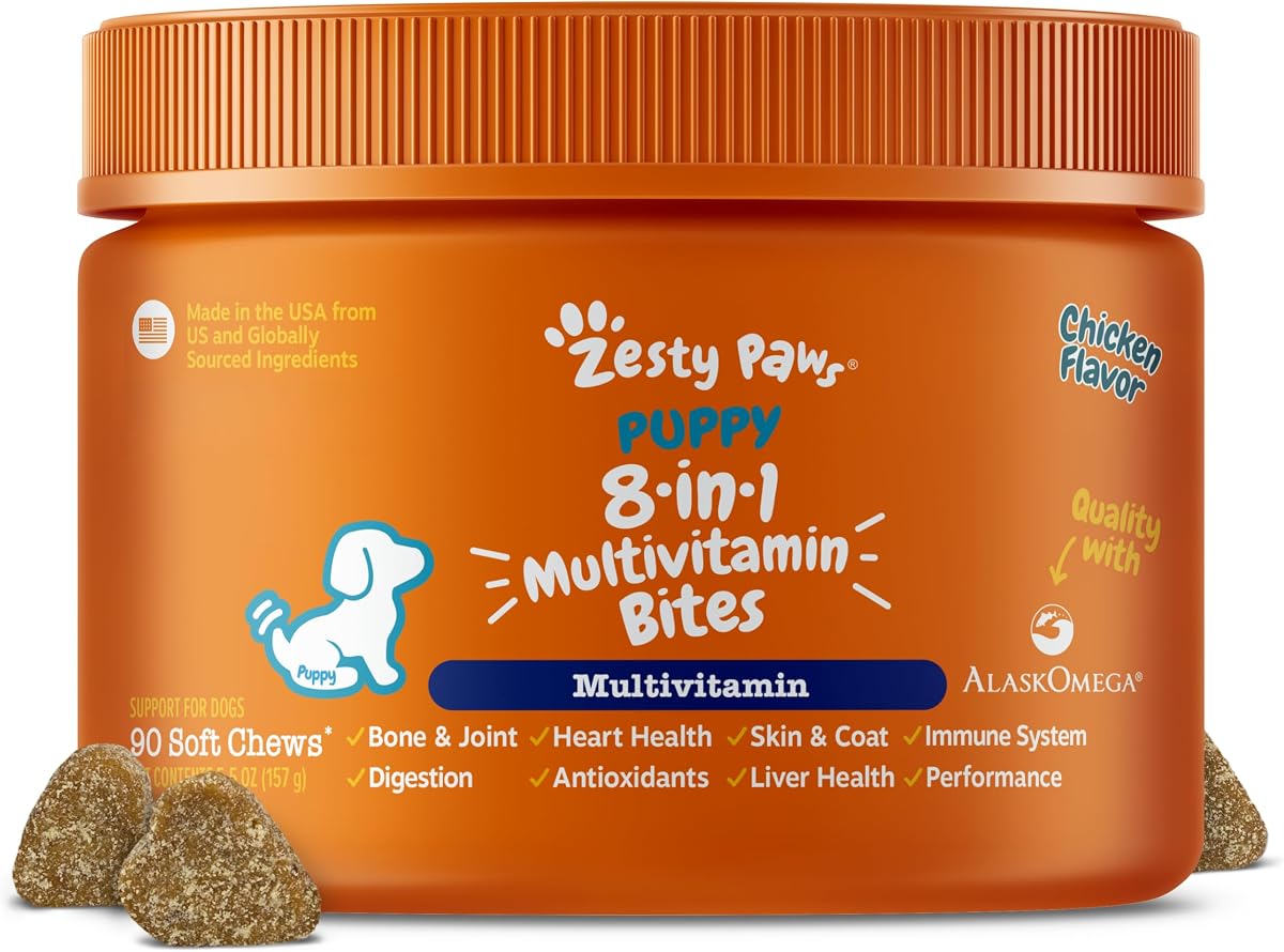 Zesty Paws Puppy Essentials Puppy Multivitamin Bites - Chicken, 90 Ct