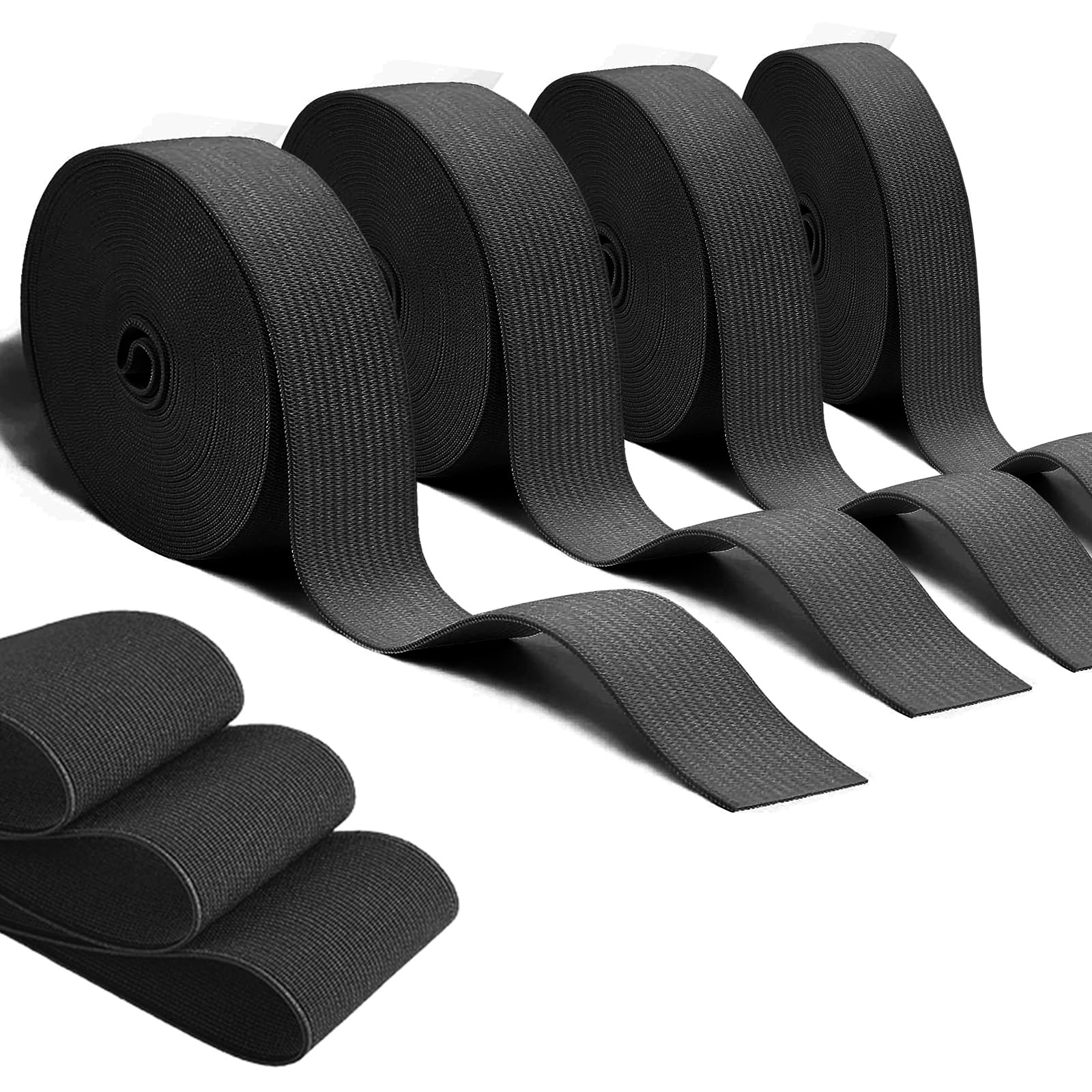 Nastro Elastico Per Cucito - 4 Larghezze Diverse (10/20/30/40mm), 5 Metri, Bianco - Foto 4