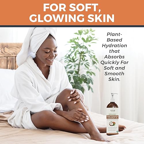 Miniatura 6 de Viva Naturals Aceite de coco fraccionado orgánico - Increíble aceite de masaje y aceite portador para aceites esenciales - Hidratante facial y