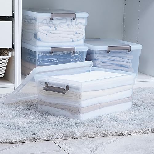 Miniatura 5 de Citylife - Contenedores de almacenamiento de plástico de 33 cuartos de galón con tapas, contenedores de almacenamiento apilables grandes para