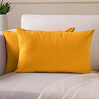 Vista 70 de Encasa XO Juego de 4 fundas de almohada de 24 x 24 pulgadas Sin relleno Fundas de almohada de algodón para sala de estar, cama, sofá, sofá