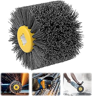 80 Grit Abrasive Nylon Drawing Wheel,4.7" x 4" Surface Conditioning Tool Drum,burnishing polishing Tool for Metal Polishing Paint, Rust, Oxidation