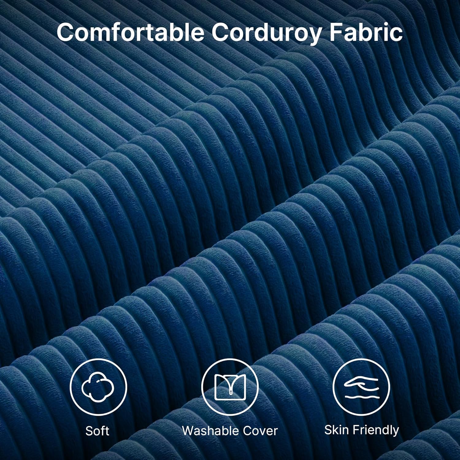 Gizoon 75” Cloud Loveseat with Comfy Double Layer Upholstered Cushion, 2 Seater Modern Overstuffed Love seat Couch with Removable and Washable Corduroy Fabric for Living Room or Small Places, Blue