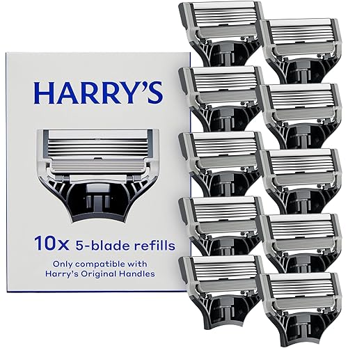 Harry's Original Razor Blades for Men - 10 Count - Premium Razor Blade Refill Cartridges - German Engineered