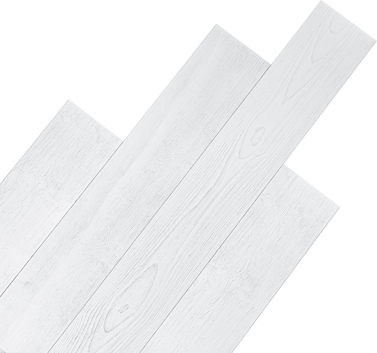Luxdecor Real Wood Wall Planks - White Shiplap Boards 5" Peel and Stick - 10 Pieces, 12.5 Sq Ft 02-white