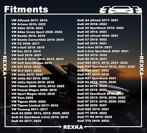 Miniatura 3 de Rexka Juego de 20 juegos de parachoques de guardabarros, rejilla frontal, tornillo, tornillo, kit de tuercas en U, N90974701 compatible con