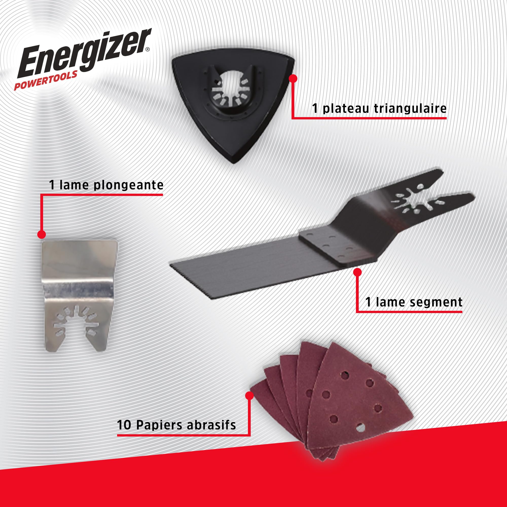 Energizer - Herramienta multifunción oscilante inalámbrica de 20 V, 6 velocidades 7000-19000 OPM, fijación universal de cambio rápido, batería de 20 V y cargador incluido