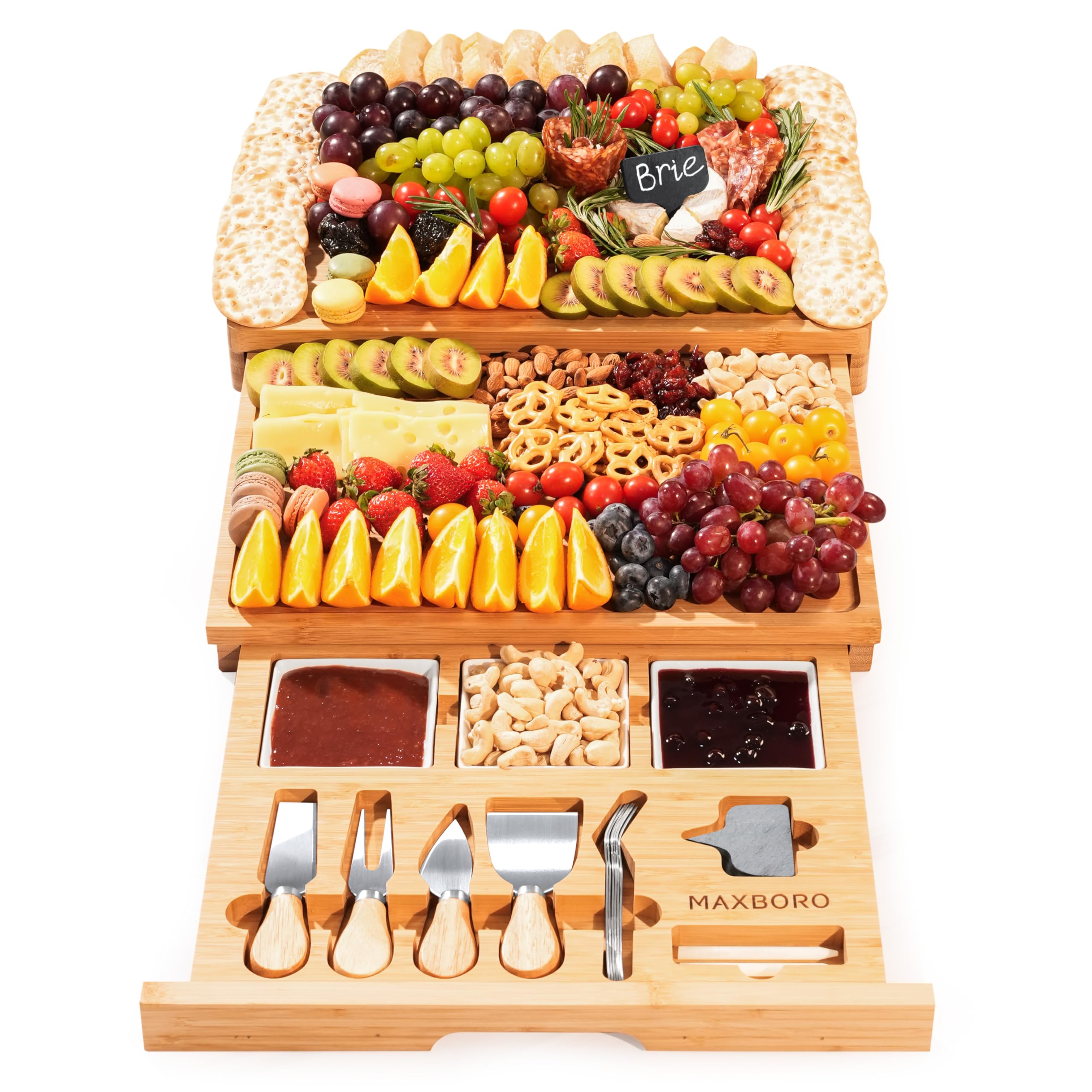 Extra Large Bamboo Board and Knife Set