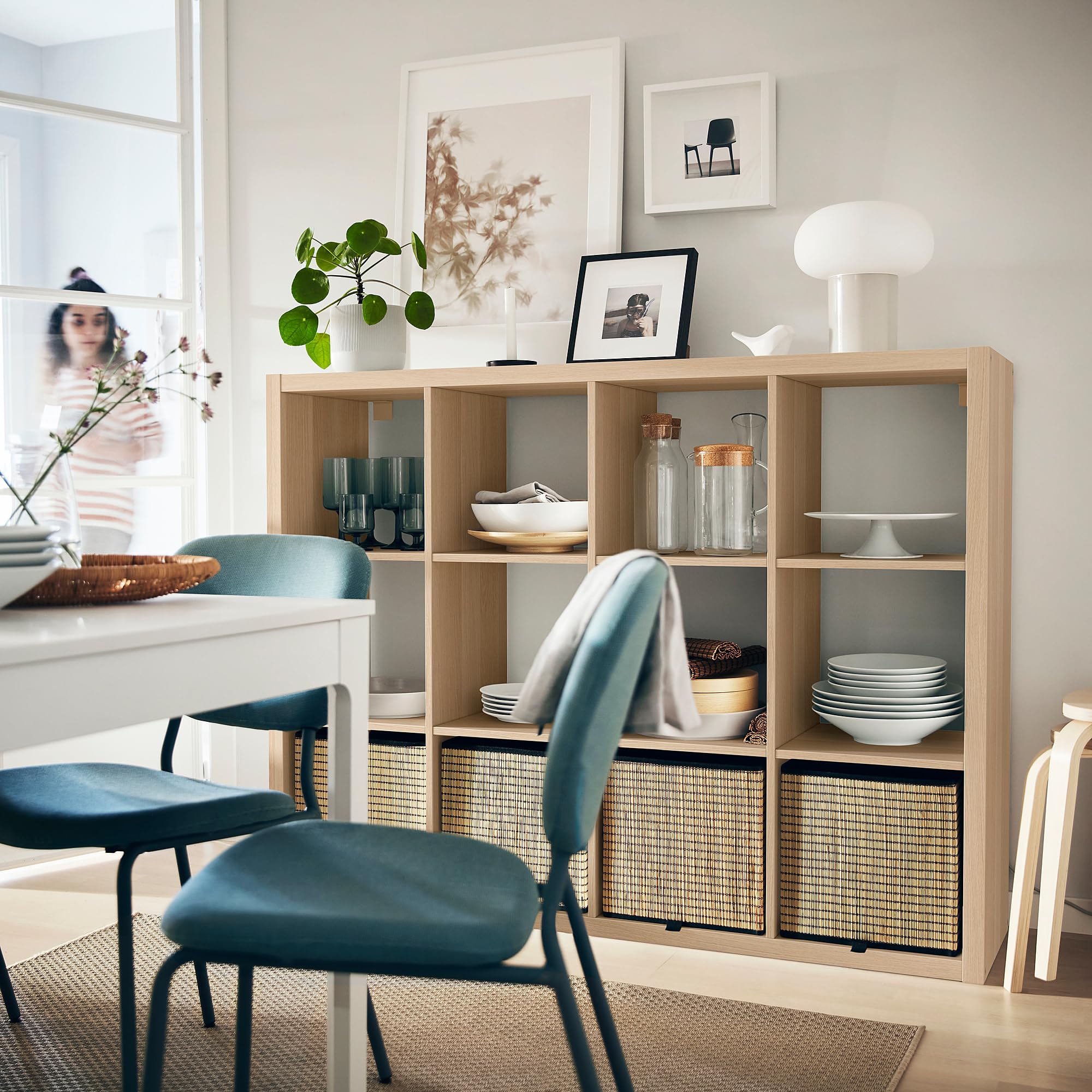 Amazon｜IKEA KALLAX 棚ユニット 112x147 cm ホワイトステインオーク