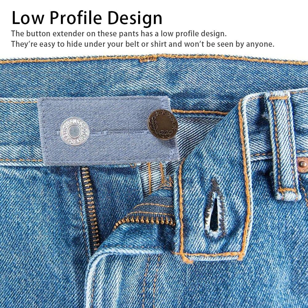 Estensori Per Pantaloni Gravidanza - Kit 8 Bottoni Elastici Regolabili, 4 Colori Jeans, Comodi E Facili Da Applicare - Foto 7