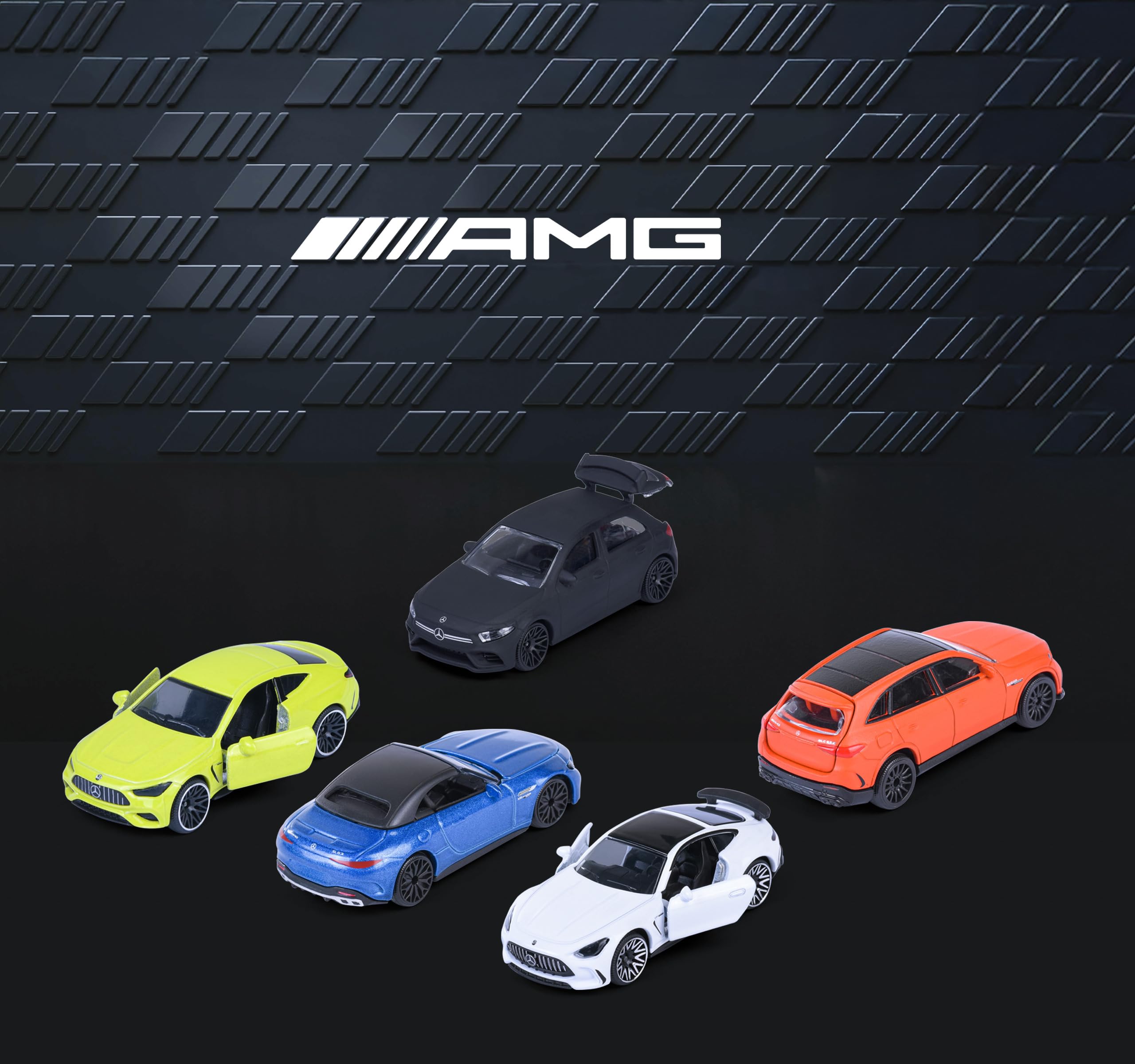 Majorette – Mercedes-AMG 5 Pieces Giftpack – Set Auto in Metallo Die-Cast, 5 Modellini da Collezione con Licenza Ufficiale, 8502105000S06, Giocattolo per Bambini dai 3 Anni in su