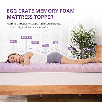 Amazon.com: EGOHOME Egg Crate Memory Foam Mattress Topper 3