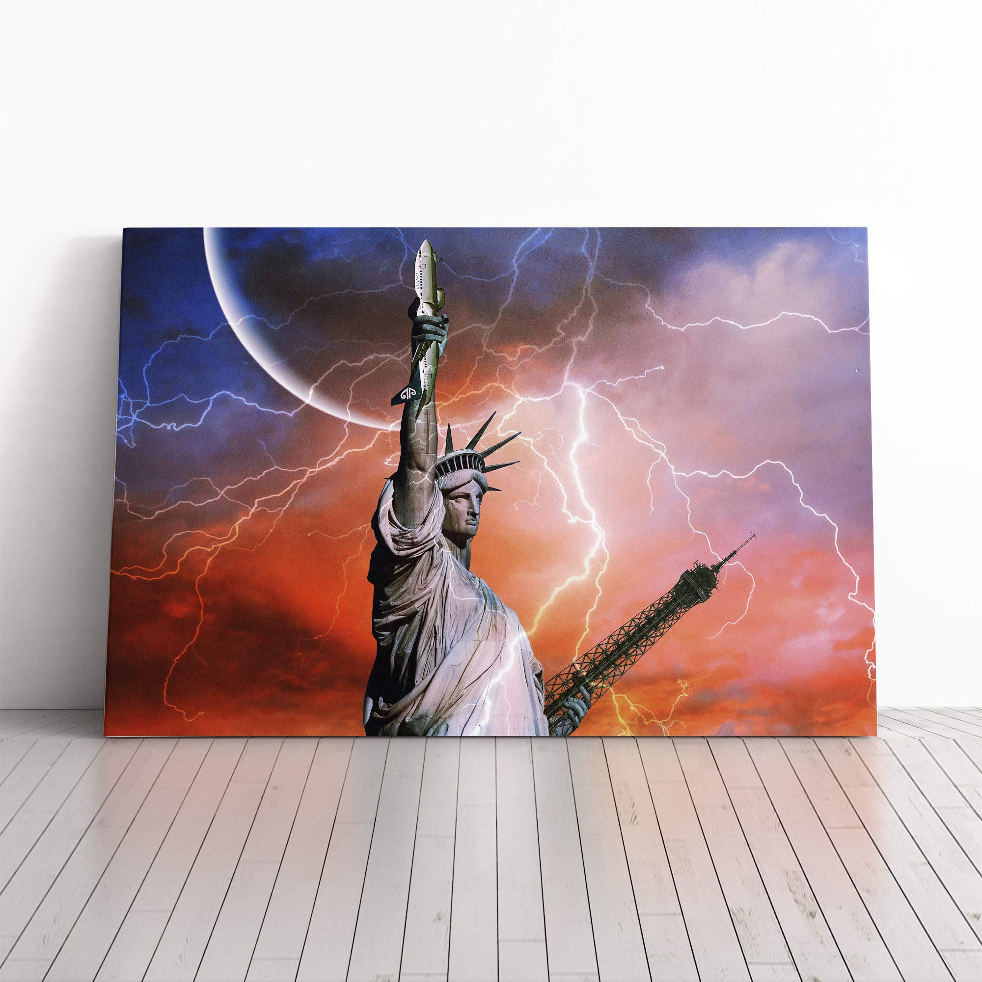 Statue of Liberty New York USA (2) Canvas Print | Gallery Wrapped 30mm Frame Wall Art | 20x14 inches | Ready to Hang | Modern Picture | Living Room Bedroom Lounge Office