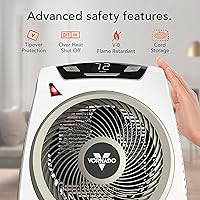Vista 4 de Vornado AVH10 (2025) Space Heater for Home, Fan Only Option, Digital Display with Adjustable Thermostat, Advanced Safety Features, Auto Climate