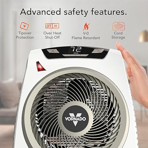 Miniatura 4 de Vornado AVH10 (2025) Calentador de espacio para el hogar, opción solo ventilador, pantalla digital con termostato ajustable, características de
