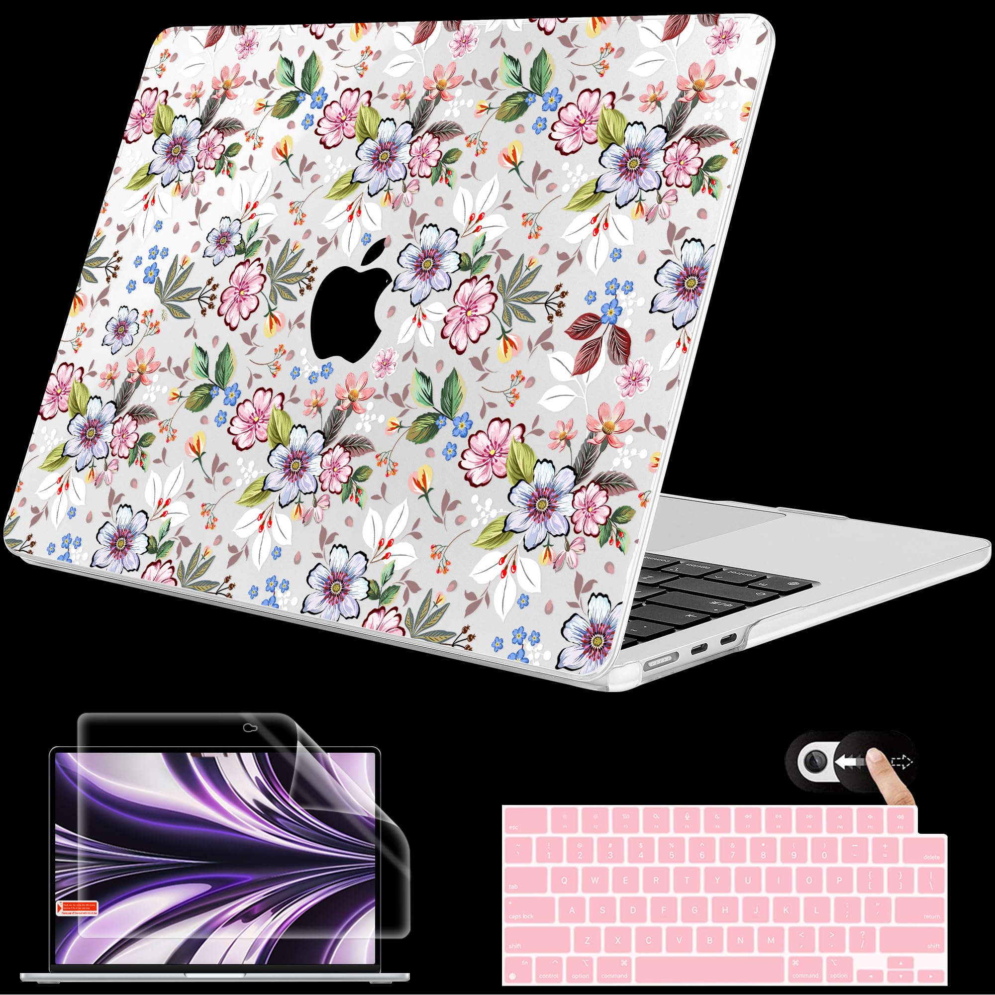 Mektron for 2026 MacBook Air 13-inch M5 Laptop Case A3449 with 13.6-inch Liquid Retina Display Fits 2025 A3240 M4 2024 A3113 M3 2023 A2681 M2 Printed Shell for MacBook Air 13.6", Daisy C513