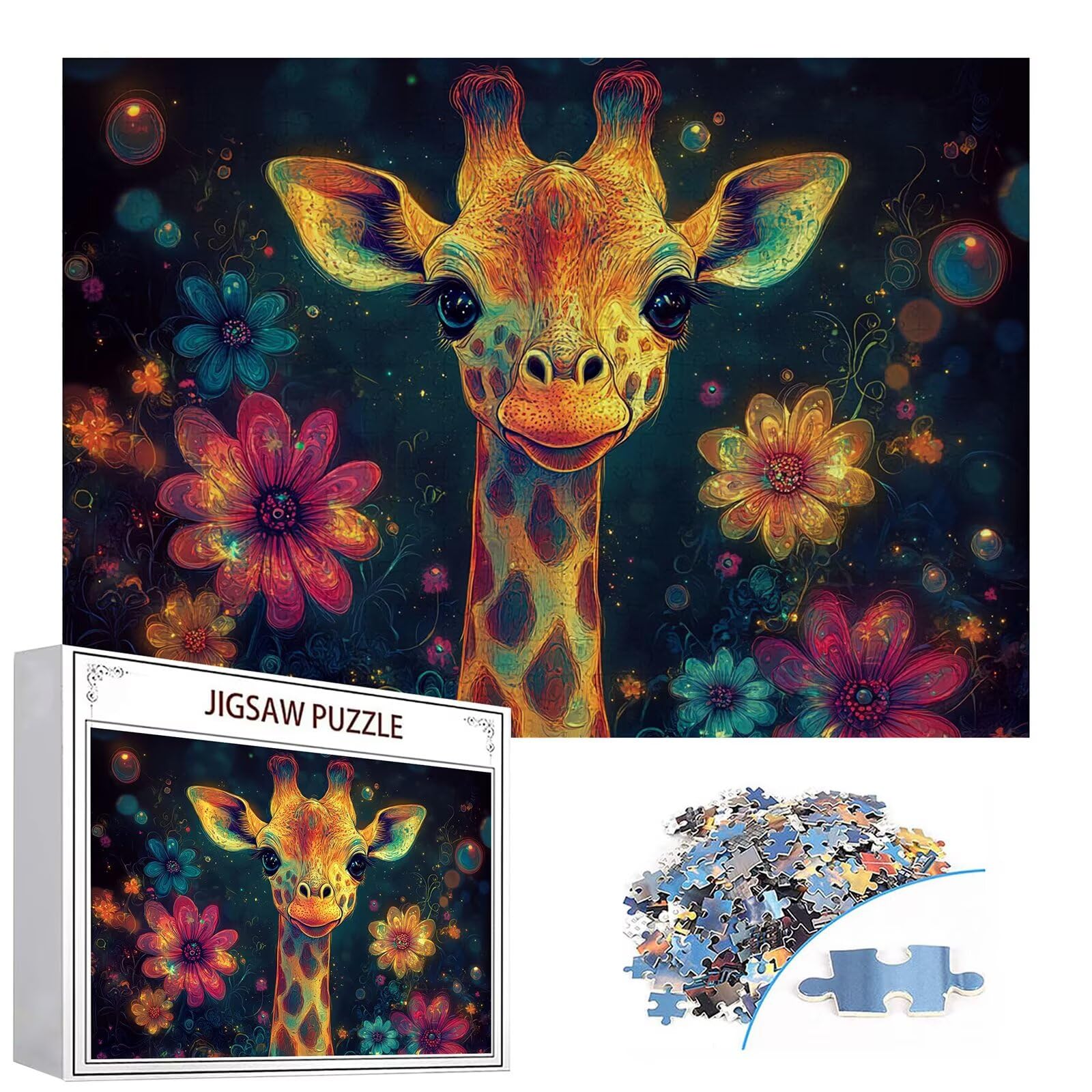 Puzzle 3000 elementów żyrafa puzzle dla dorosłych kwiaty 122 x 81 cm unikalne rzemiosło klasyczne 3D drewniana układanka do rodzinnych gier biznesowych, układanka zrób to sam do dekoracji ścian domu