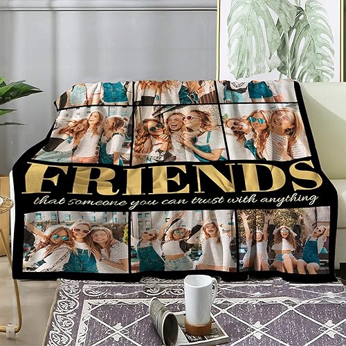 Miniatura 10 de Magimagine Manta personalizada con texto de fotos, manta personalizada para novio, novia, amigo, papá, mamá, abuelo, abuela, manta personalizada de