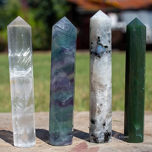 Miniatura 6 de Puntos de varita de cristal curativo | Juego de 8 cristales reales octogonal de 2 pulgadas | Juego de varita de cristal para meditación curativa,