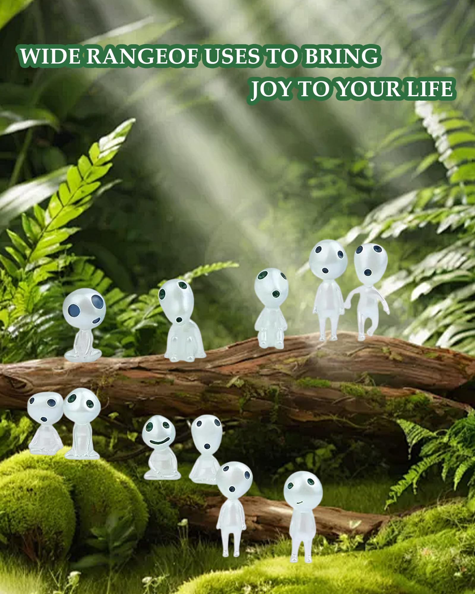20 Pezzi Elfi Degli Alberi Luminosi, Principessa di Mononoke, Figurine di Elfi Degli Alberi, Luminoso Fantasma Mononoke per Interne Esterne di Casa Giardinaggio Micropaesaggio