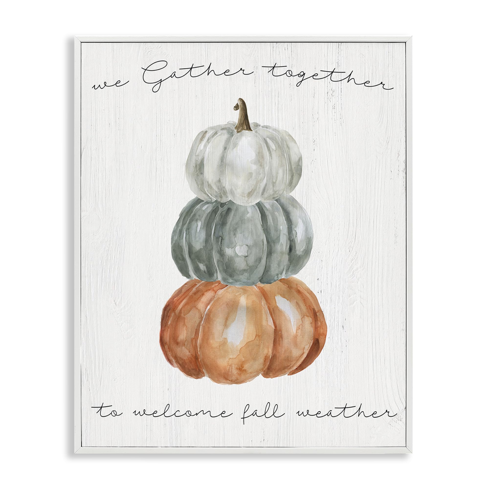 Stupell Industries Coastal White (Textured) 'Gather Together Fall Weather'| Framed Giclee Art