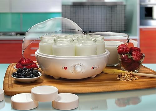 Miniatura 6 de Euro Cuisine YM80 Máquina eléctrica para hacer yogurt - Promueve la salud intestinal con yogur casero rico en probióticos - Incubadora de yogur