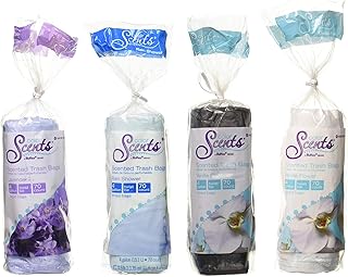Berry Global Ruffies Multi-Scent Assortment Trash Bags 981265 4 Gal. Twist Tie 70 Count Calming Collection (Qty 12 Boxes of 12/70 Count)